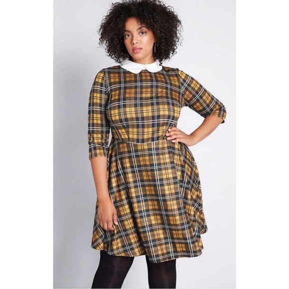 ModCloth Perfectly Proper A-line Plaid Dress-XL - Picture 9 of 9